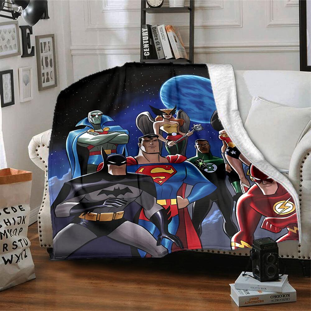 1pc Superhero, Justice League Blanket Polyester Fiber, All Season Comfort for Sofa, Bed, Office, Car, Camping Ideal Home Decor & Gift, Office Comfort