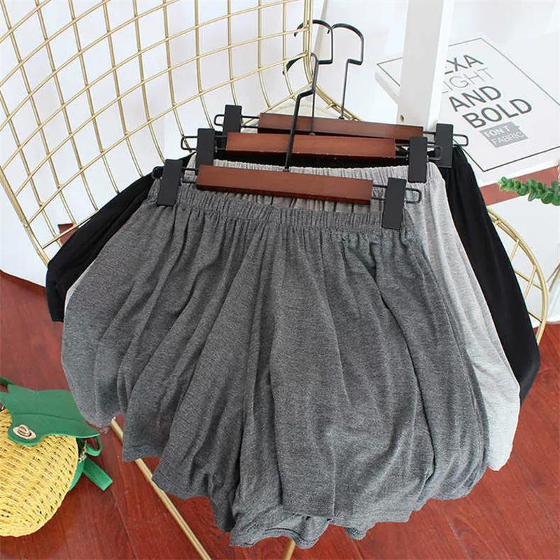 ZDM Plus Size Soft Drape Modal Shorts Female Thin Elastic Waist High Waist Loose Loose Pants Casual Culottes 4XL