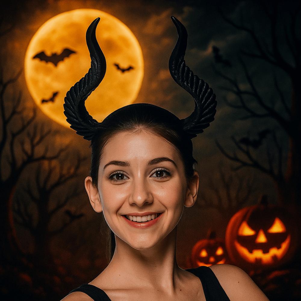 Ox Horn Cosplay Hairband PU Halloween Hair Hoop Halloween Horns Headband  Stage Performance Props