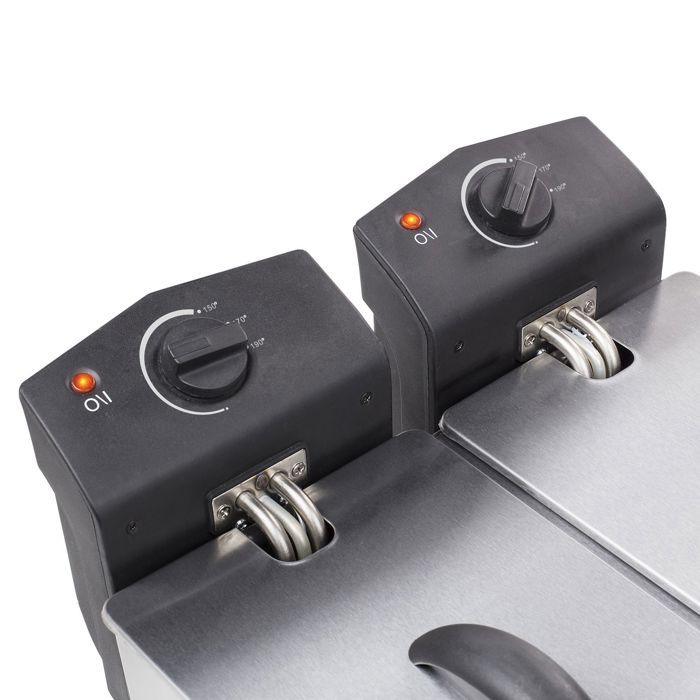 Friteuse double tristar fr-6937 - contenance 2 x 3l - thermostat double - zone froide