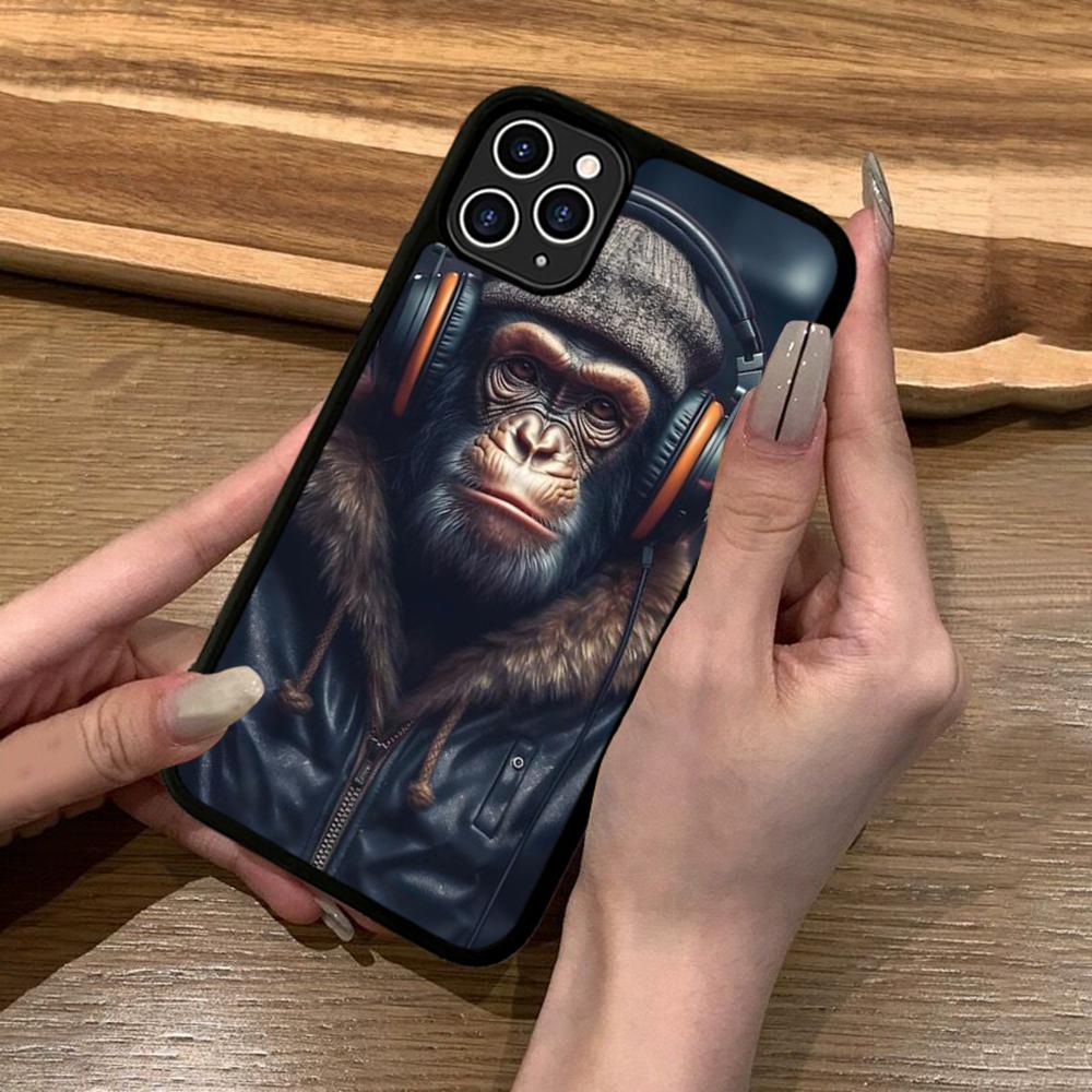COOL Monkey Gorilla Ape Phone Case Silicone PC+TPU For For IPhone 11 12 13 14 15 16 Plus Pro Max Cover