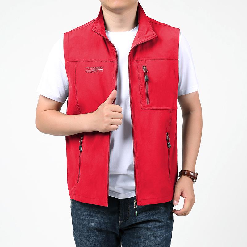 Men's Double-Sided Plush Thickened Vest, Stand-Up Collar for Outdoor, Custom Logo.