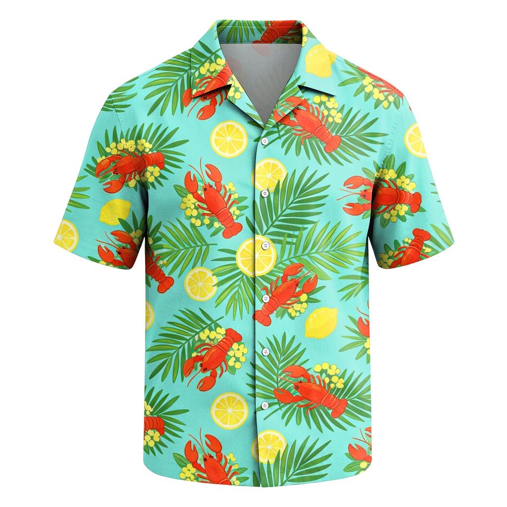 Men's Cuban Collar Shirt Hawaiian Summer Casual