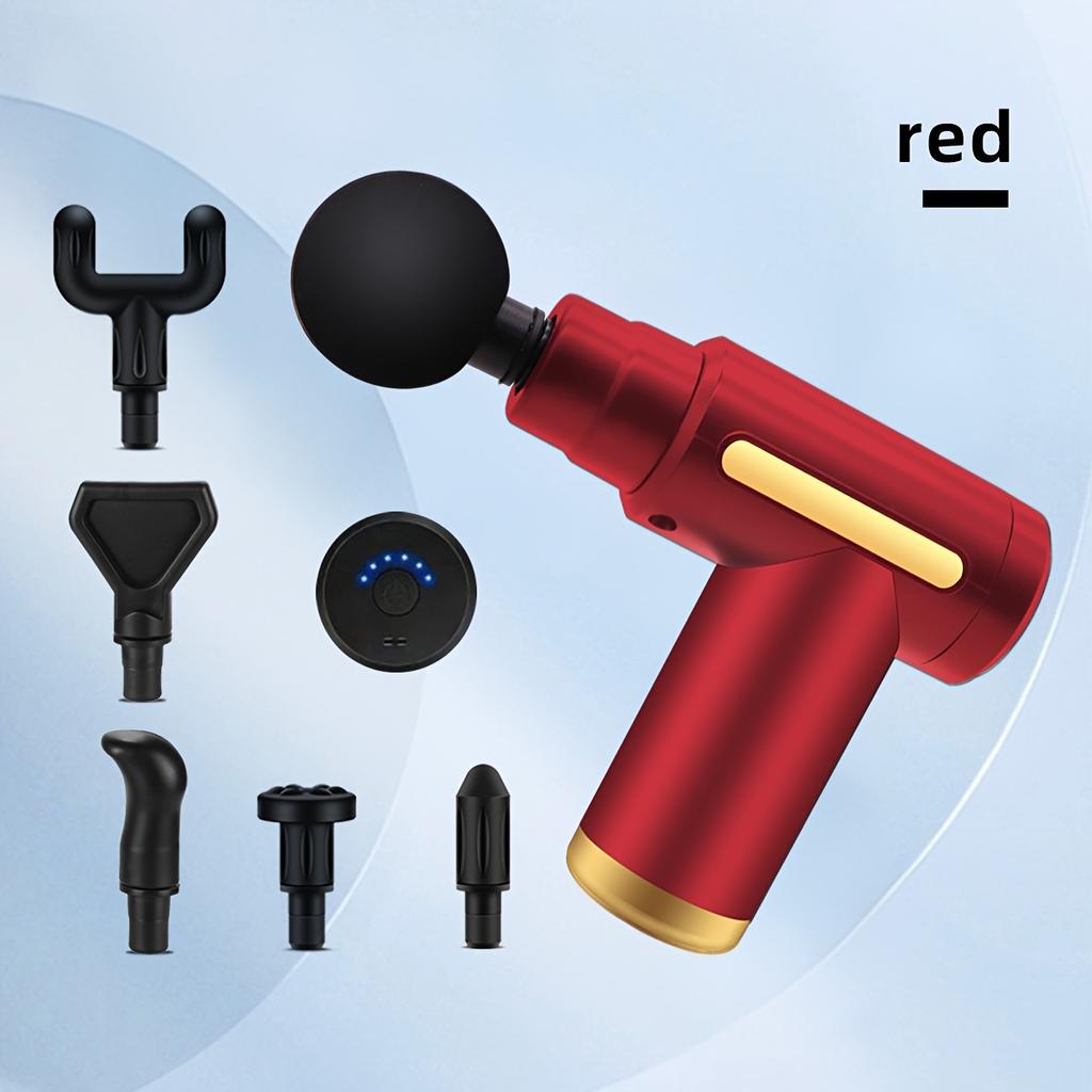 Portable electric fascia massage gun equipped with muscle massager LED Touchscreen included6A massage head mini handheld ultra-quiet brushless motor