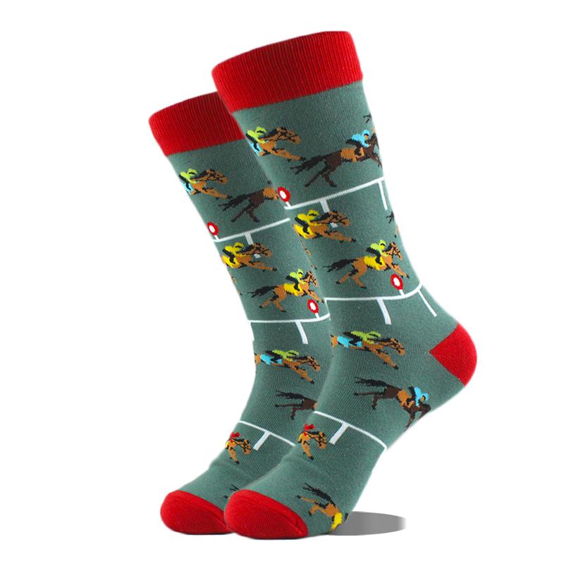 Cool Design Avocado Crew Socks Men Creative Eye Guitar Bus Pattern Sokken Duck Cat Fox Otter Animals Divertidos Chaussette Sox