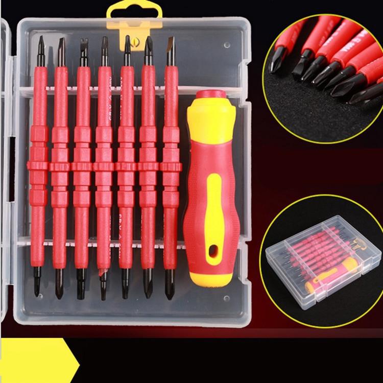 Insulated Magnetic Screwdriver Set: Phillips, Flathead, Torx, Special Shape for Electricians
