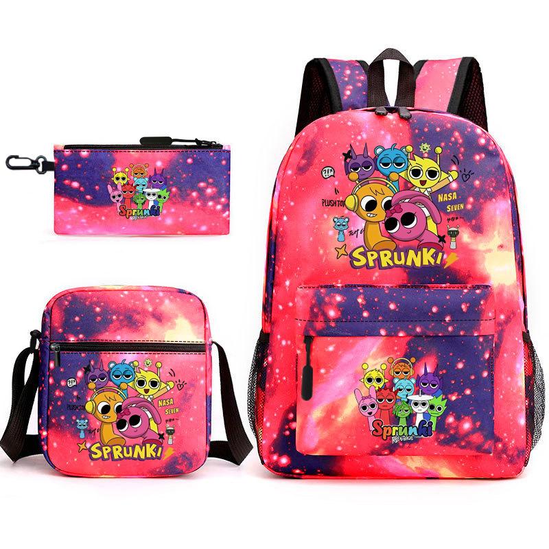 Boys Backpack Rhythm Box Treasure Children's School Bag Anime Satchel Pencil Bag Oxford Cloth Elementary School Student D