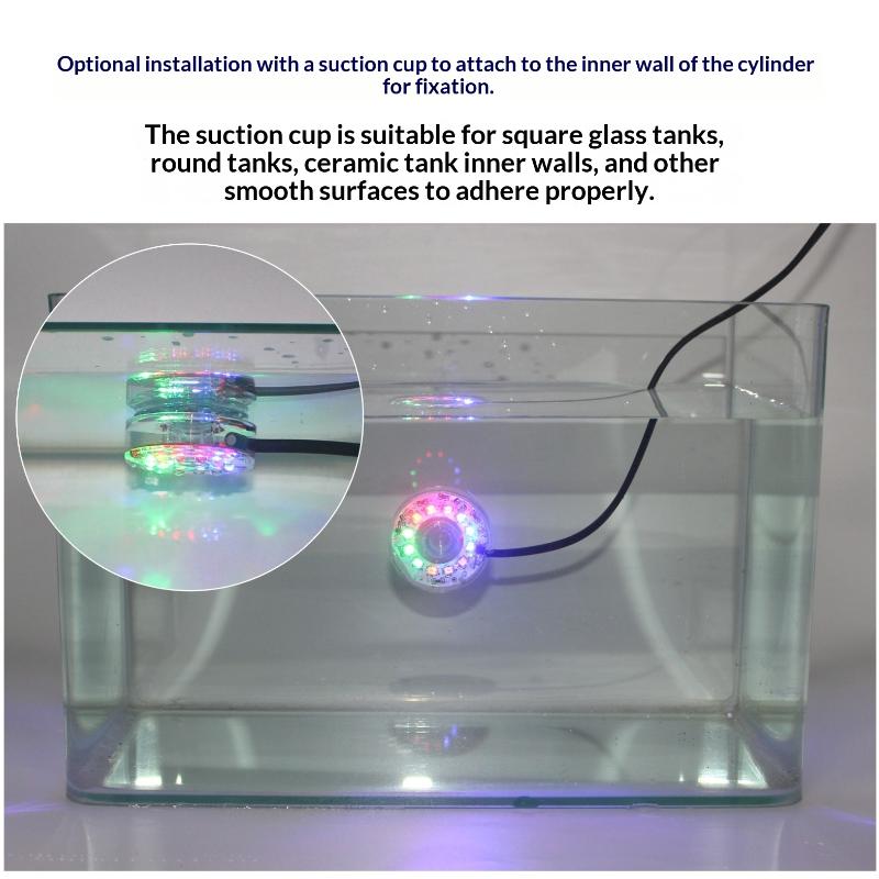 1Pcs Dc Waterproof Round Lamp Usb Led Illumination Colorful Light With Hole For Fish Tank Pool Garden Aquarium Decor Lighting