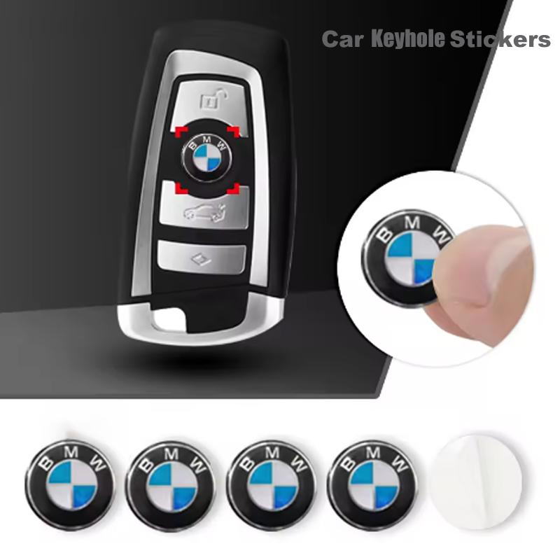 5Pcs 3D Aluminum Car Key Emblem Stickers, Auto Remote Key Logo Decal Replacement Badge Fit For BMW G30 G32 G01 G02 G05 G06 G07