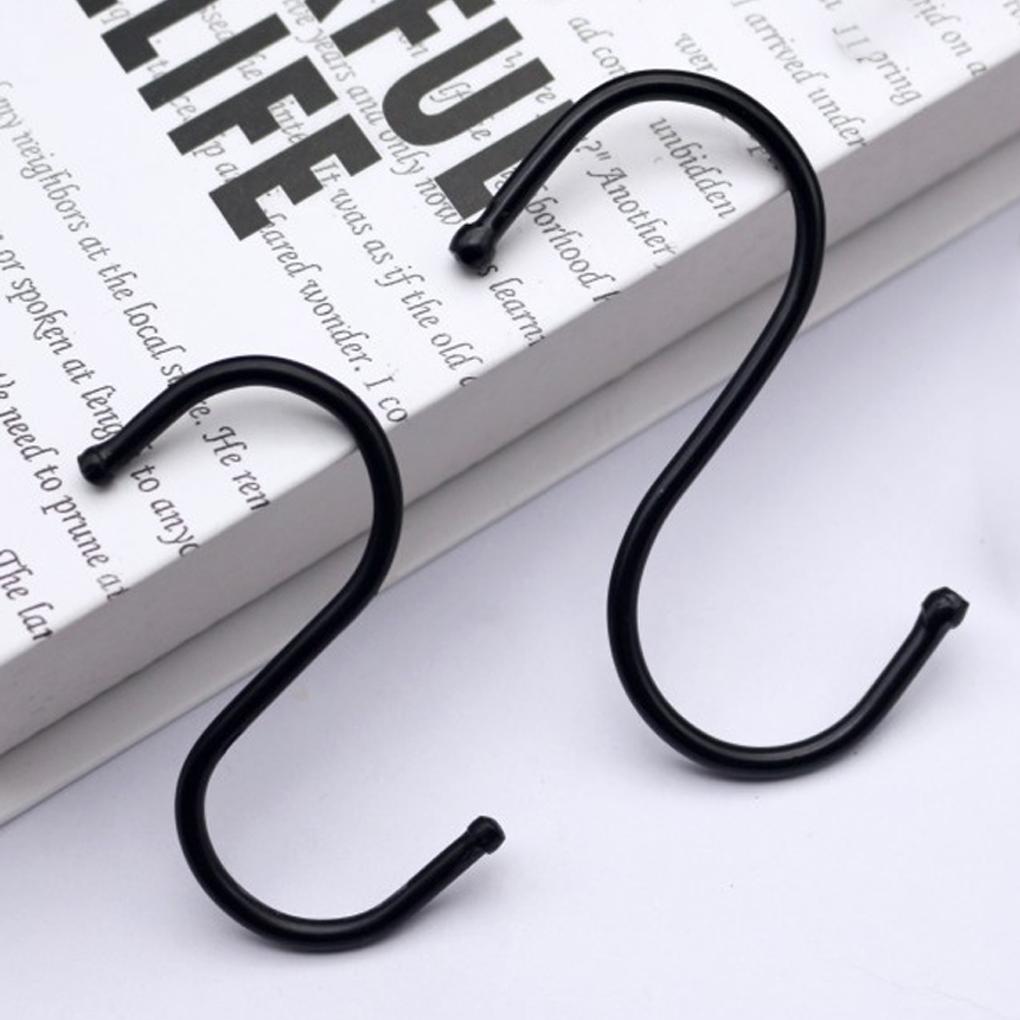 Schwarze S-förmige Metallhaken zum Aufhängen, Handtuch- und Mantel-Organizer, Türgeländer-Aufhänger, Aufbewahrungswerkzeuge für Zuhause, Badezimmer, Büro
