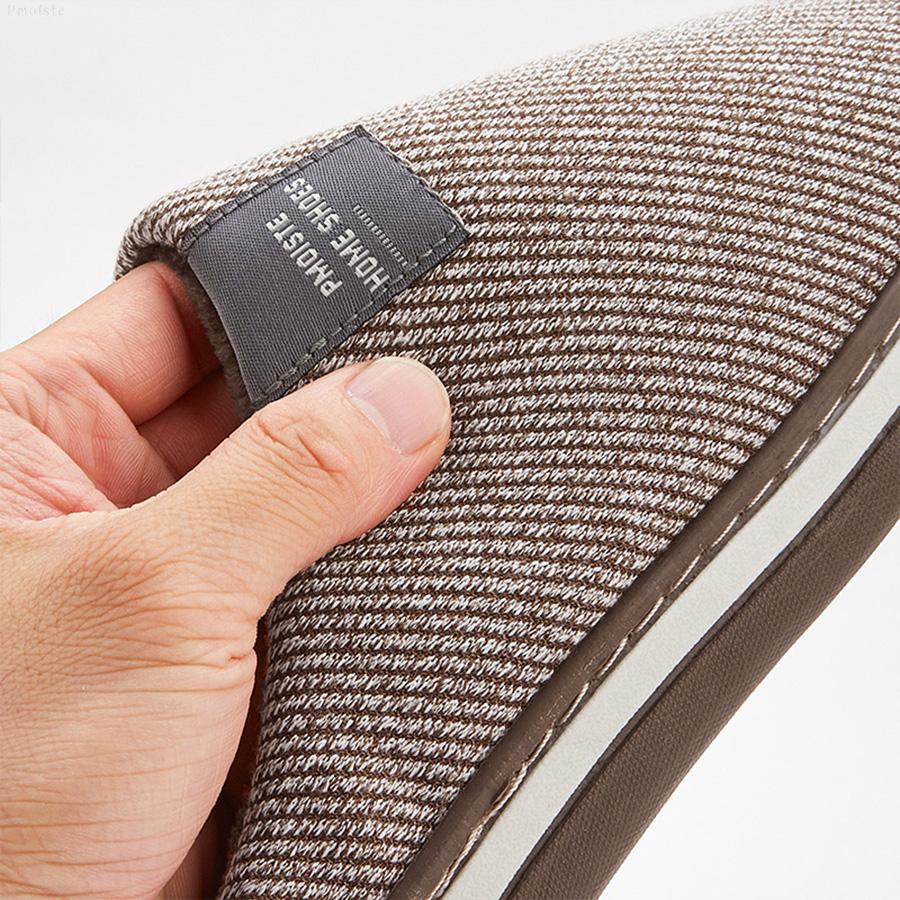 Papuci de iarnă călduroși pentru bărbați și femei cu branțuri din spumă cu memorie, pantofi de casă cu dungi antiderapanți, unisex de interior confortabili mărime plus