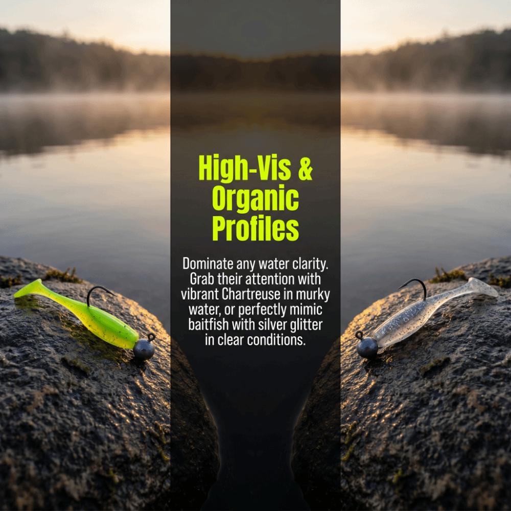 100PCS PVC Swimbaits Lures 5cm Fishing Baits Durable Crappie Fishing Lures  for Bass