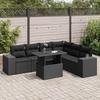 VidaXL Garden Lounge Set 7 Pcs with Cushions Black Wicker 3326806