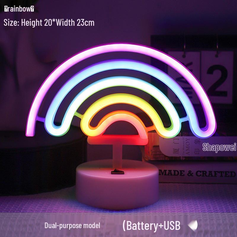 Korean Style Flamingo LED Neon Night Light - Decorative Christmas Fairy Accent with Round Base