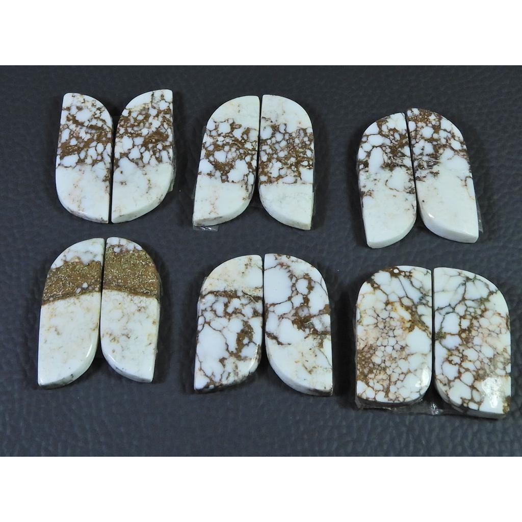 200Cts. Natural Wild horse Jasper Fancy Cabochon Loose Gemstone 6Pair Lot C-1471