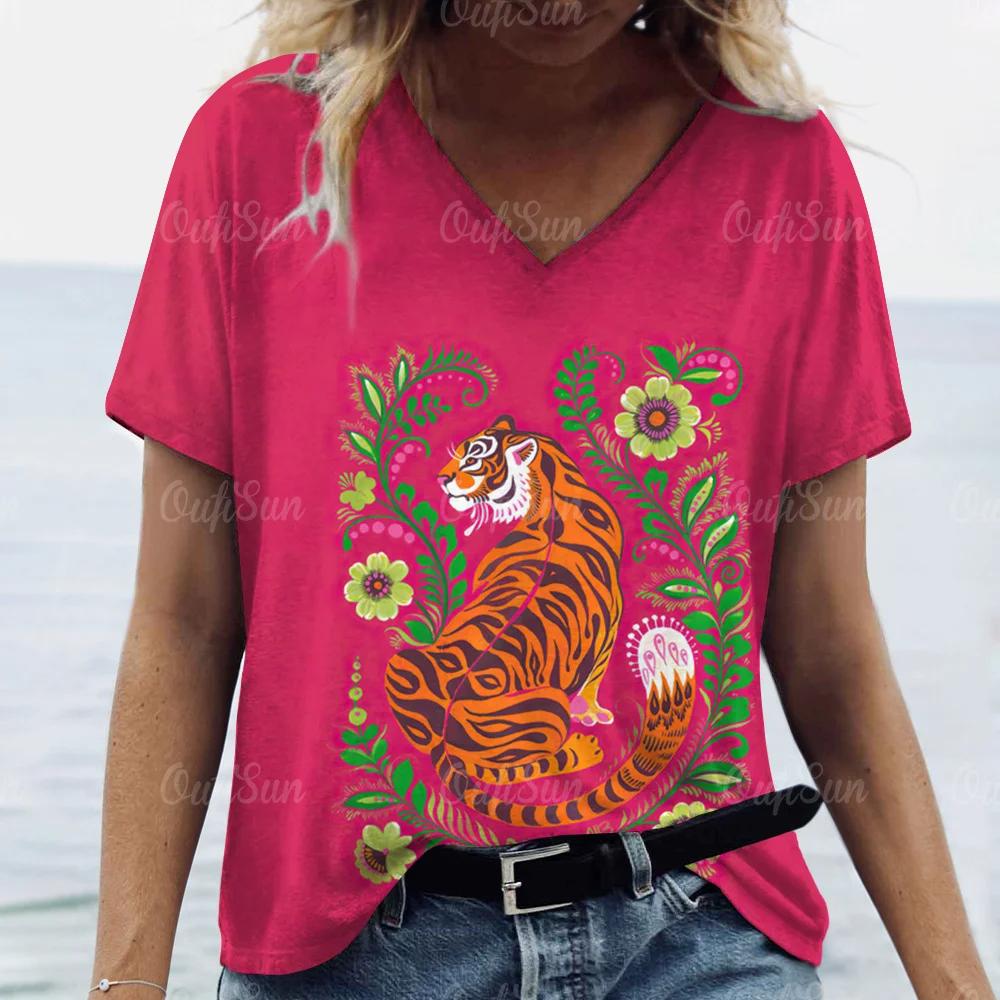 

Женская футболка с принтом тигра и льва 3D Футболка с коротким рукавом для женщин Топы Летняя дышащая футболка XL