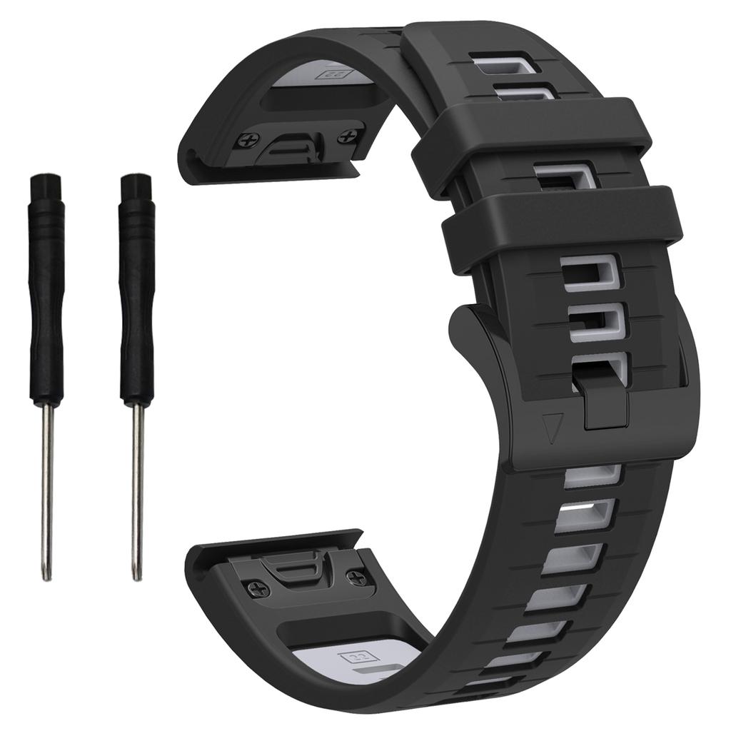 For Garmin Fenix 8 51mm/Enduro 3/Fenix 7X/7X Pro Quick Release Watch Band Dual Color 26mm Silicone Wrist Strap
