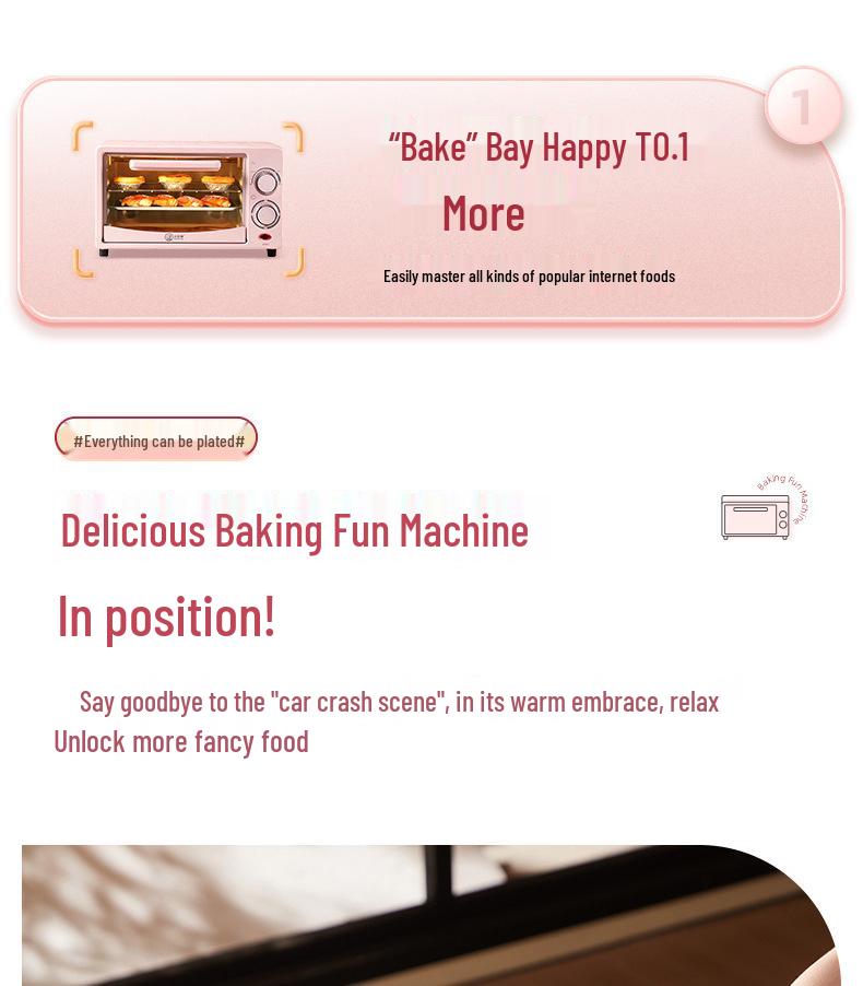 Little Pig 12L Multifunctional Mini Electric Oven for Baking Cakes