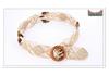 Ethnic Handmade Wax Rope Belt with Wood Buckle and Beads