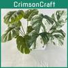 Realistic Monstera Leaf 7 Heads Faux Greenery For Table Centerpiece Photography