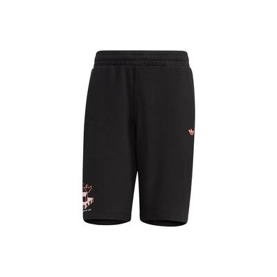 Logo Print Elastic Waist Athletic Shorts Men Bottoms Black IA9077