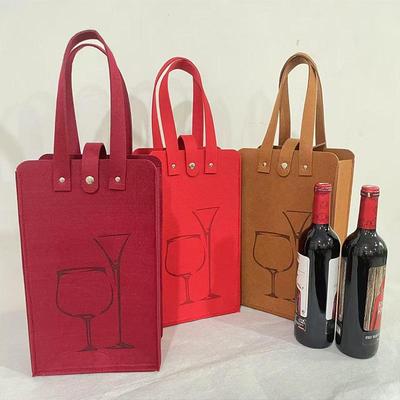 Red Wine Felt Gift Tote Bag - Small Handheld