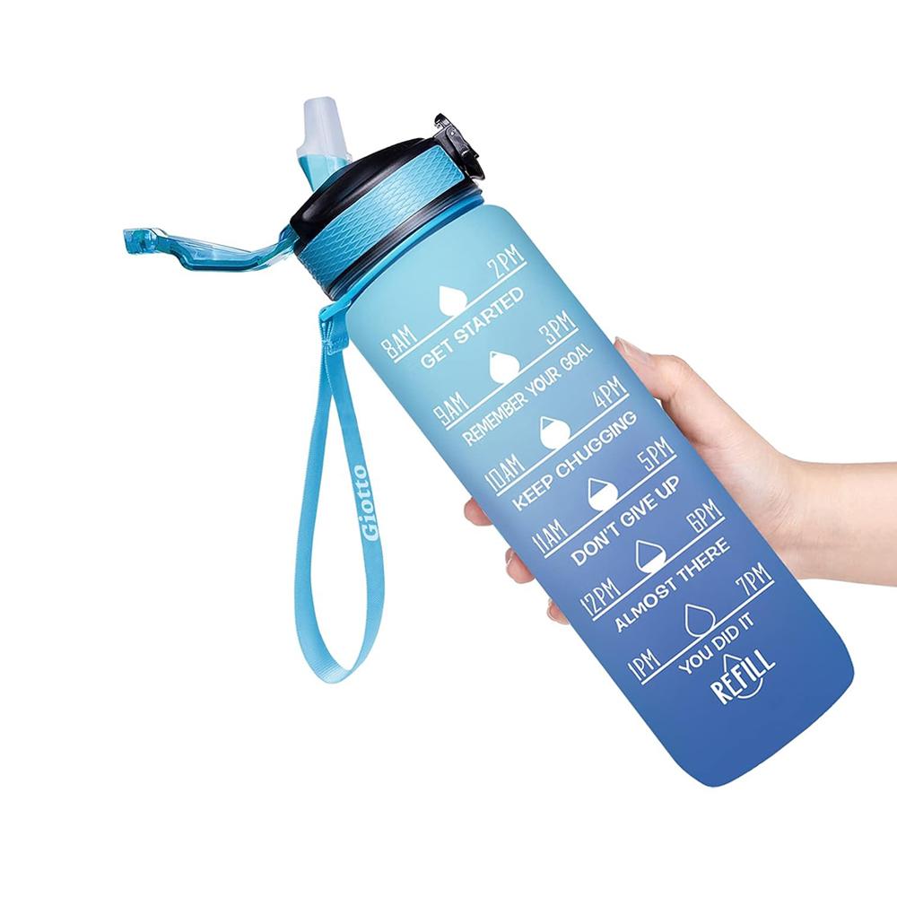 

32 oz Motivational Water Bottles with Times Marker to Drink and Straw Leakproof Drinking Sports Mug for Fitness, Gym & Outdoo 1000ml