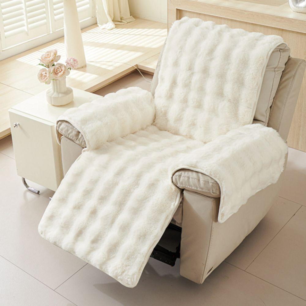 Wear-resistant Plush Single Recliner Sofa Cover Integrated Massage Chair Pad  Living Room