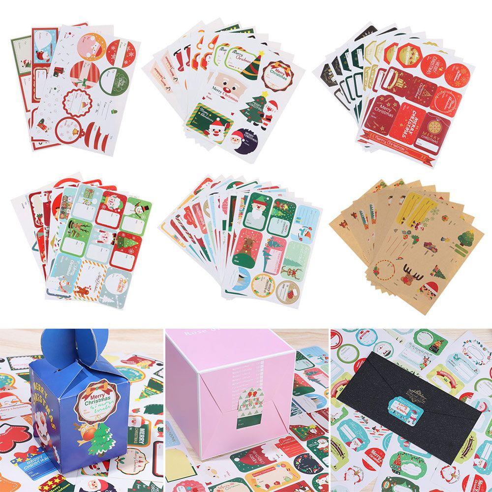 Självhäftande Kaka Godis Etikett Julprydnad Paketetikett Presentpapper Klistermärke God Jul