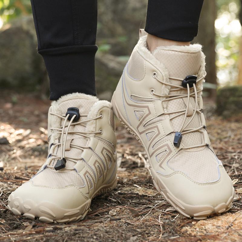 Fashion New Winter Boots For Men Snow BareFoot Outdoor Non-slip Warm Fur Casual Sneakers Lightweight Ankle Boots Hiking Shoes Plus Size