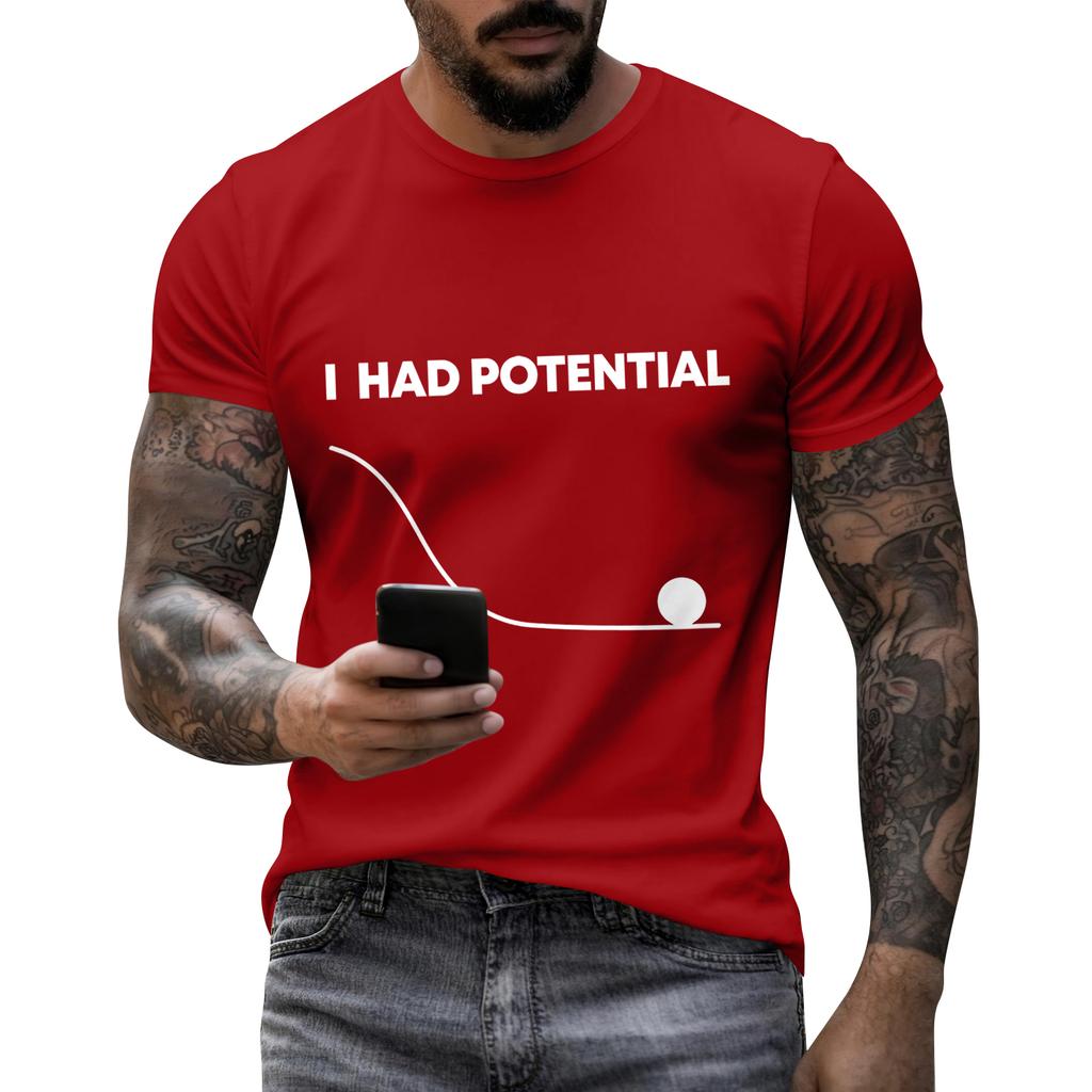 Men's Casual Letter Print Short-Sleeve T-Shirt