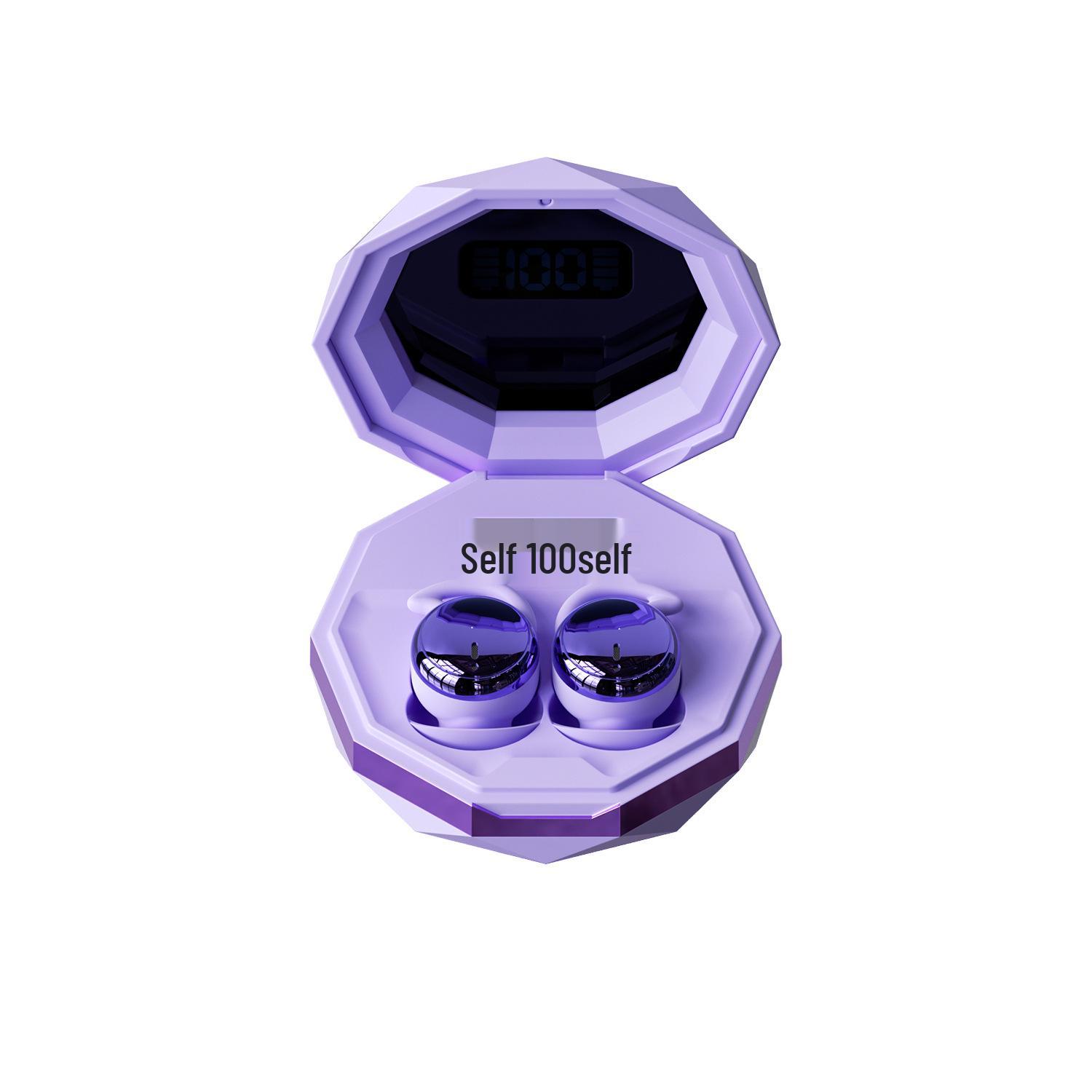 

Huaqiangbei Bluetooth 6.0 Mini Wireless In-Ear Earphones – High-Quality Sound, Noise Cancelling, Long Battery Life, Sleep Mode фіолетовий