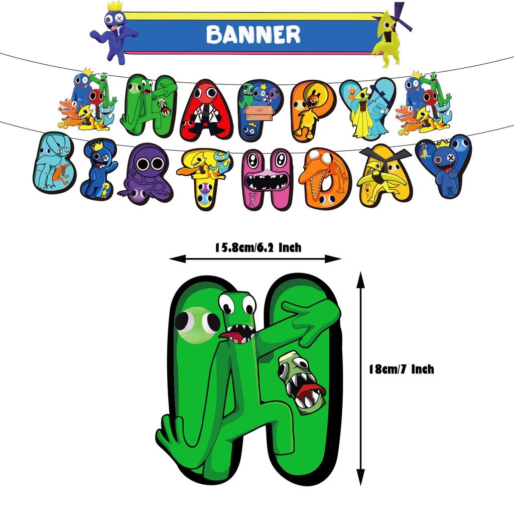 Rainbow Friend 2 Birthday Party Set Decorate With Vibrant Rainbow Theme Includes Cake Topper, Balloons, And More!