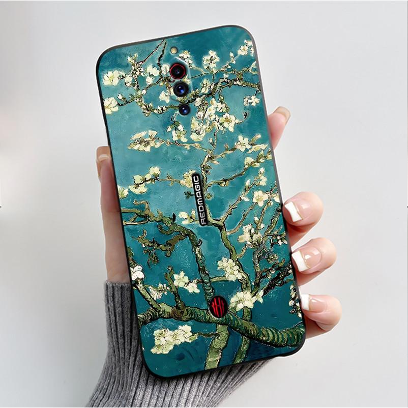 For ZTE Nubia RedMagic 5G Fundas Nubia Red Magic 5S Case Cover Soft Silicone Black Shell Printing Pattern Flower Cartoon Cases