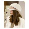 Autumn and Winter New Hat Women's Imitation Lamb Fleece Octagonal Hat Winter Warm and Cold Proof Duck Tongue Hat