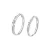 New S925 Sterling Silver Couple Rings - Light Luxury, Adjustable, Perfect Christmas Gift