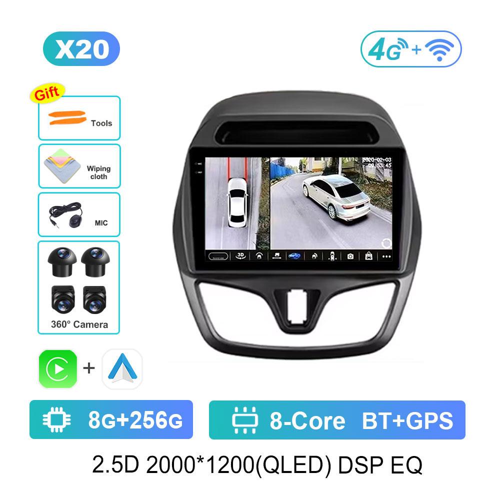 Auto Video Multimedia Player DSP Stereo 2.5D Bildschirm für Chevrolet Spark Beat 2015 - 2017 Navigation GPS Android 14 System WiFi