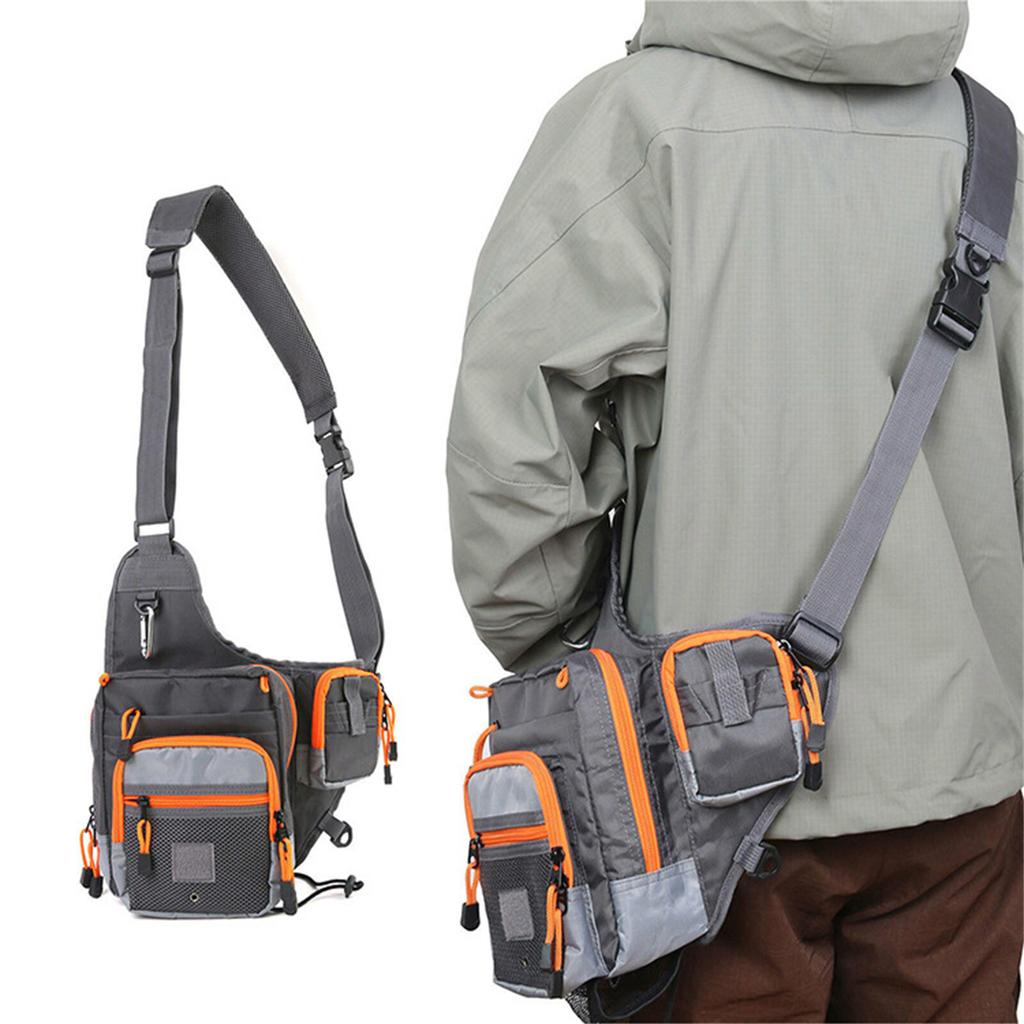 Fly Fishing Slings Pack Fishing Tackle Storage Bag Chest Pack Single Shoulder Bags for Outdoor Fishing Hiking Hunting