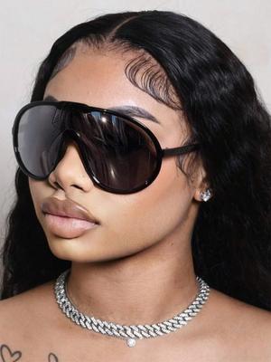 New Large Frame Sunglasses Outdoor Windproof UV Protection Street Fashion Personality Shades