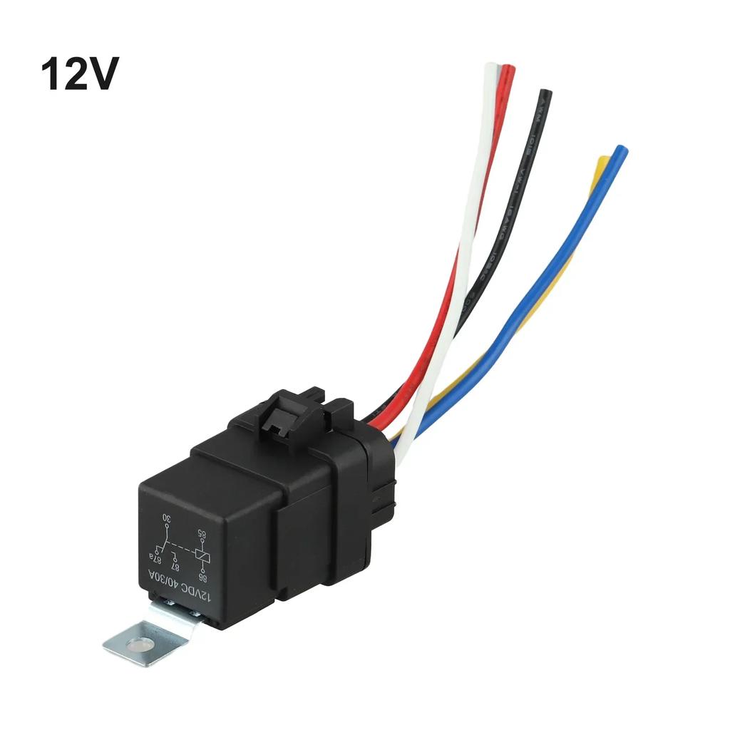 Heavy Duty 12V 5 Pin Relay Harness Socket with Integrated Diode Protection for Car and Truck Electrical Systems