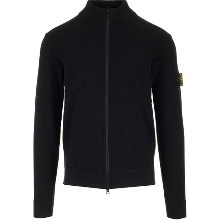 

Stone Island Solid Color Stand Collar Zip Long Sleeve Slim Jacket Men Jacket Black 8115503A1-V0029 S