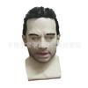 Zhang Halloween Santa Claus mask, light-colored mask, beautiful woman's face with chest, golden wig, latex headgear