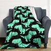 1pc Dino Pattern Print Blanket - Lightweight Flannel Throw Blanket For Sofa, Bed, Living Room, Office, Outdoor Travel, Camping, Soft All-Season086