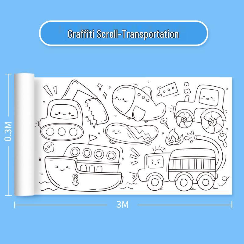 

3-метровый рулон креативной бумаги для раскрашивания граффити для детского сада 30cm x 3m