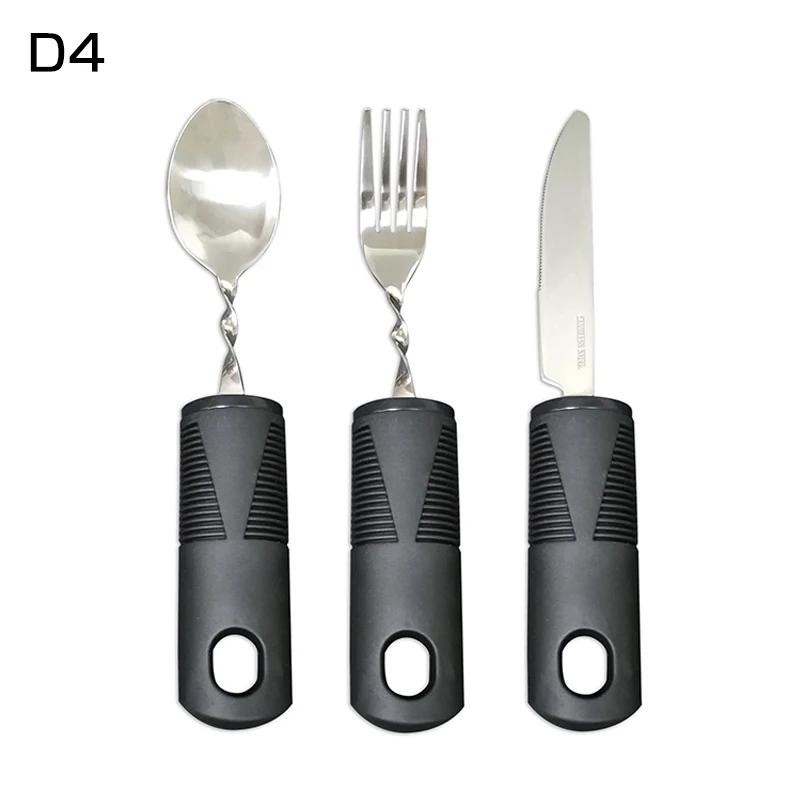 3/4/5Pcs/Set Elderly Adaptive Utensils Disabled Bendable Feeding Dinnerwares Parkinsons Self Training Spoon Fork Tableware