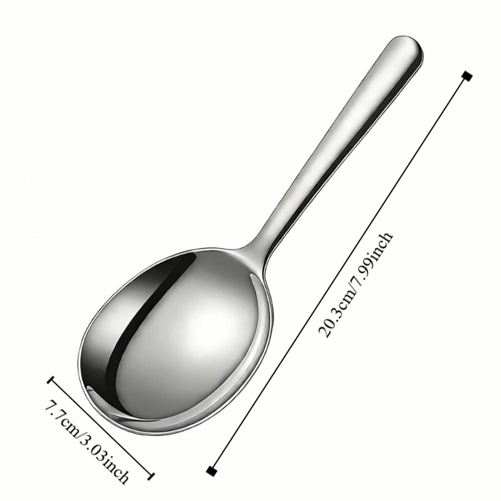 304 Stainless Steel Large Soup Spoon Rust-proof Deepen Communal Spoon Food Grade Simple Big Colander Restaurants
