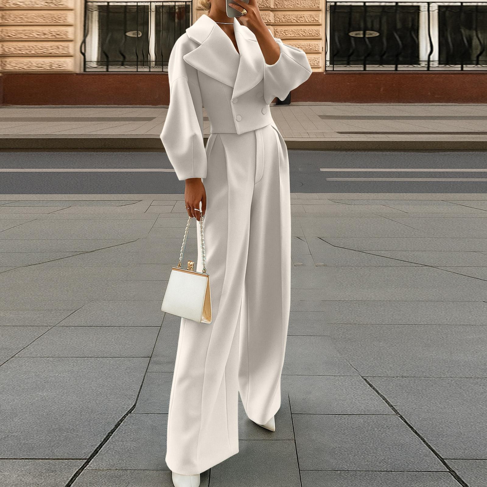 

Комплекты из двух вещей для женщин, повседневные свободные рубашки с длинным рукавом и шорты на кулиске с высокой посадкой, спортивный костюм, осенние наряды XL