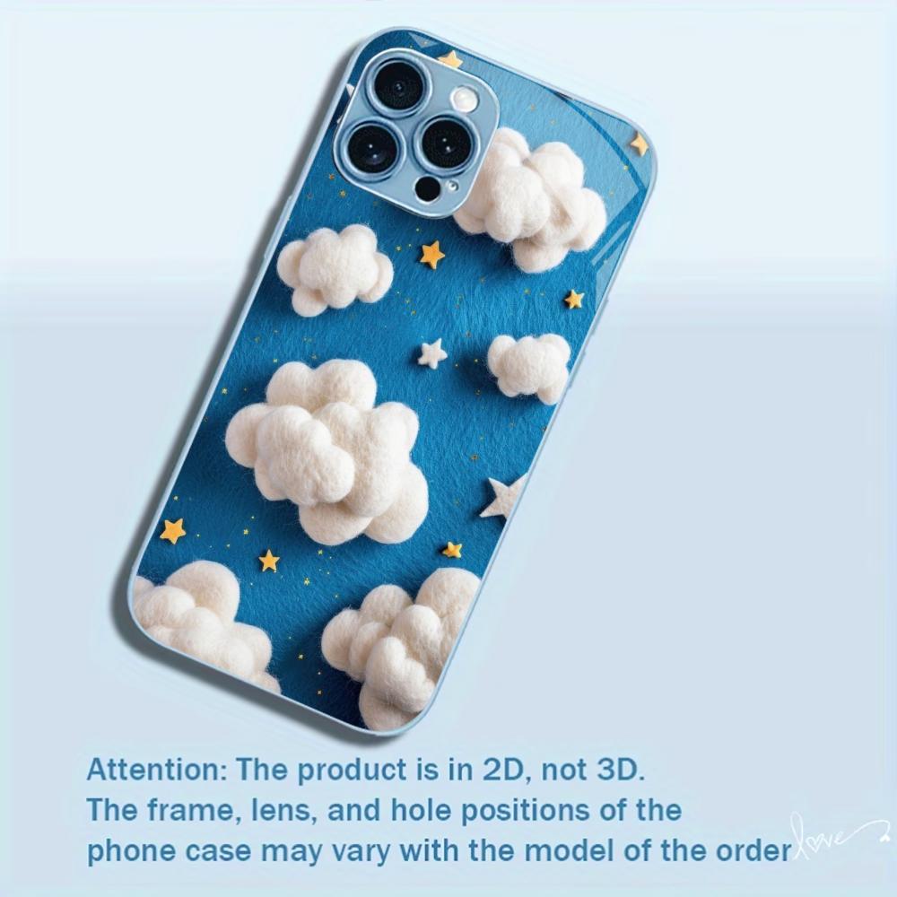 Dreamy Blue Sky Cloud Print for iphone 17 case for coque iphone Fashion Case fundas Glass for iPhone 17 16 15 14 13 pm Pro Plus