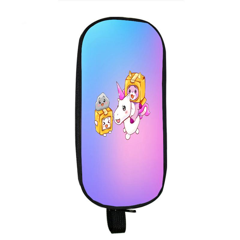 Lankybox Boxy And Foxy Robot Pencil Case Big Storage Box Portable Girls Pen Bag Double Layer School Pouch Kawaii Stationery Case