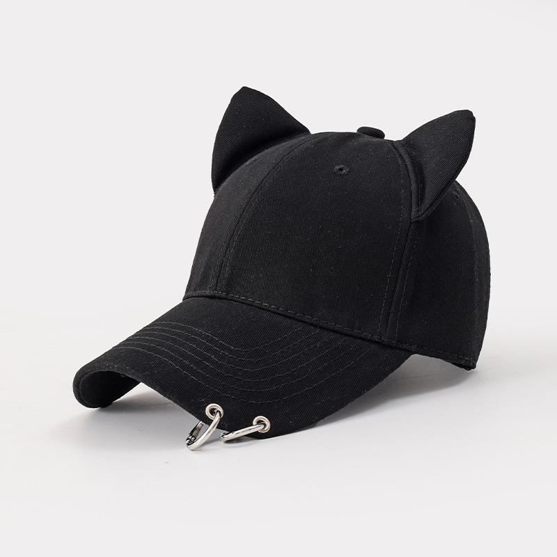 Women Men Korean Cute Cat Ear Design Baseball Cap for Women Premium Cotton Breathable Sun Hat for Spring Summer